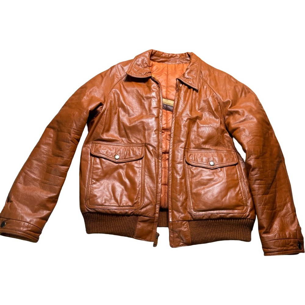 Vintage Pioneer Wear Reversible Leather Jacket Mens 38 Western Brown Rare Find
